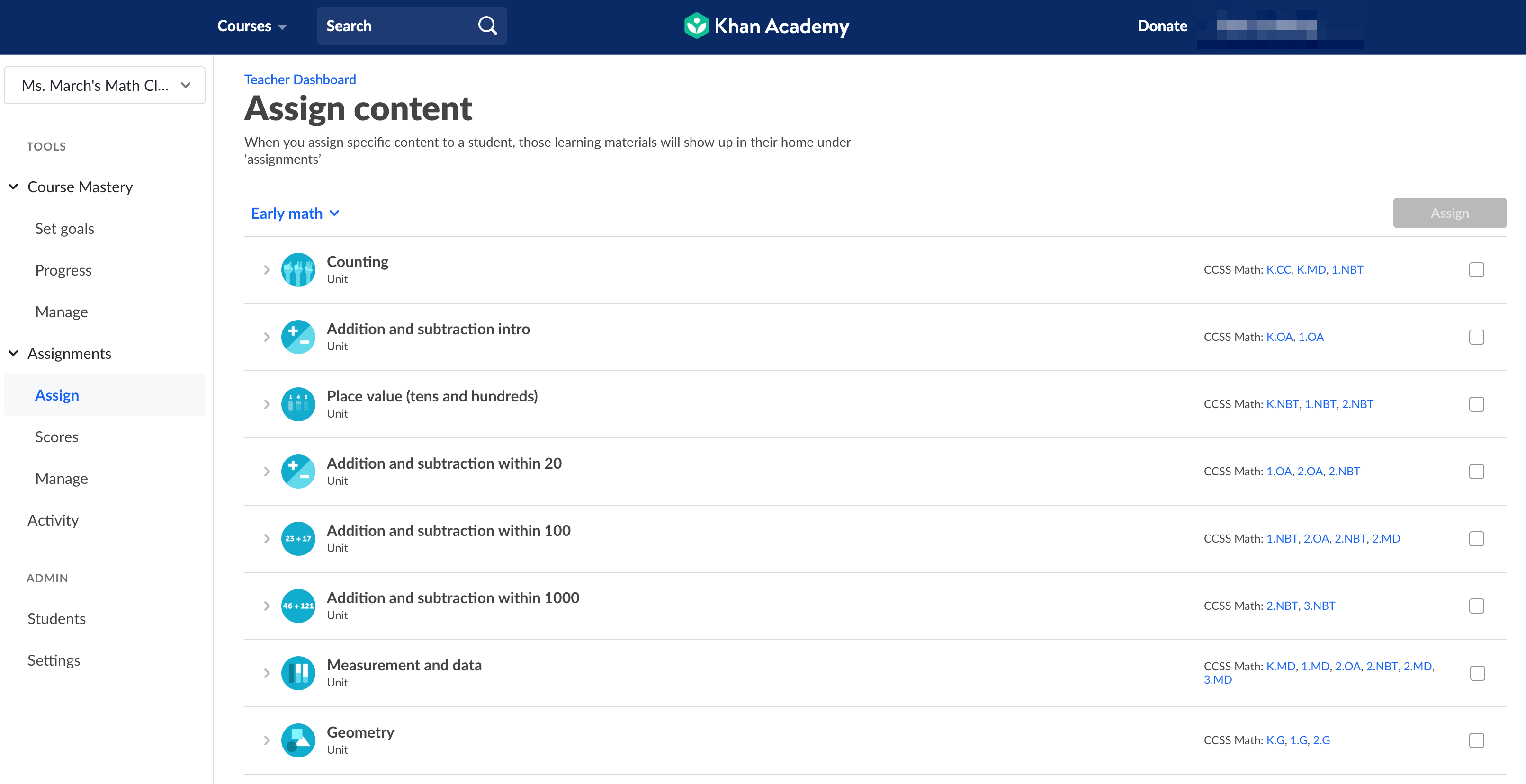 how to submit assignments on khan academy