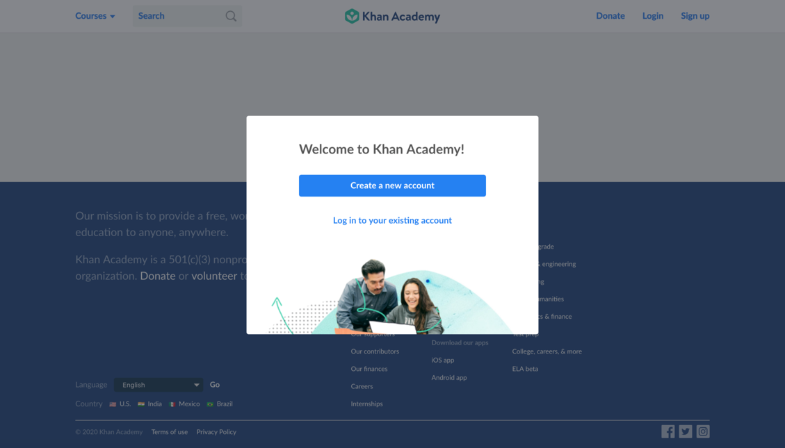 khan academy log in for students